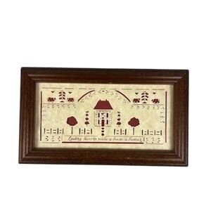 Vintage 1988‎ Designs with Scissors Paper Cut Folk Art Framed Home Signed Art